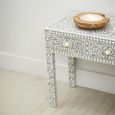 Fusion Desk - 3 Drawer - Silver Bone Inlay