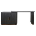 Cambon Dark Oak and Brass Curved Writing Desk