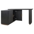 Cambon Dark Oak and Brass Curved Writing Desk