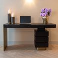 Alexander Jones Desk - 5 Drawer - Charcoal and Brass