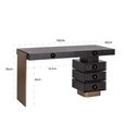 Alexander Jones Desk - 5 Drawer - Charcoal and Brass