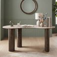 Brando Office Desk - Kidney - Blush Beige - Marble and Metal