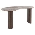 Brando Office Desk - Kidney - Blush Beige - Marble and Metal