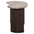 Rashford Office Desk - Kidney - Fluted Base - Blush Beige - Marble and Metal