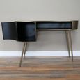 Office Desk - 1 Door - Curved - Antique Bronze - Metal