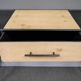 Office Desk - 1 Drawer - Natural and Black - Fir Wood and Metal