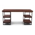 Elena Distressed Desk - Dark Brown - Teak Wood