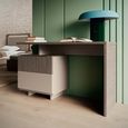 Essenza Italian Fluted Writing Desk - 2 Drawer - Urban Velvet and Tabacco