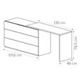 Essenza Italian Fluted Dresser - 3 Drawer - Urban Velvet and Tabacco