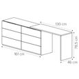 Essenza Italian Fluted Dresser - 6 Drawer - Urban Velvet and Tabacco
