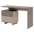 Essenza Italian Fluted Writing Desk - 2 Drawer - Urban Velvet and Tabacco