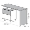Essenza Italian Fluted Writing Desk - 2 Drawer - Urban Velvet and Tabacco