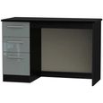 Knightsbridge Grey Gloss and Black 3 Drawer Desk thumbnail 2