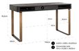 Blackbone Black and Brass 1 Drawer Desk