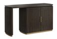 Cambon Dark Oak and Brass Curved Writing Desk