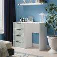 Fluted Desk - 4 Drawer - Duck and White Matt