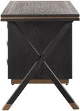 Hunter Black Oak 3 Drawer Desk with Gold Trim