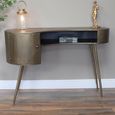 Office Desk - 1 Door - Curved - Antique Bronze - Metal