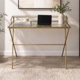 Office Desk - Gold - Glass and Metal