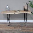 Office Desk - Live Edge - Hairpin Leg - Natural and Black - Acacia Wood and Metal