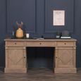 Rustic Wood Double Pedestal Desk - 2 Door - 3 Drawer
