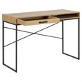 Seaford Office Desk - Oak and Black Metal