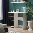 Yarmouth Desk - 3 Drawer - Black Matt and White Matt