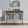 Novogratz Concord Turntable Stand with Drawers - White & Oak - 1323015COMUK