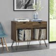 Novogratz Concord Turntable Stand with Drawers - Walnut - 1323222COMUK