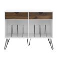 Novogratz Concord Turntable Stand with Drawers - White & Oak - 1323015COMUK