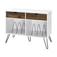 Novogratz Concord Turntable Stand with Drawers - White & Oak - 1323015COMUK