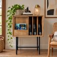 Retro Fir Wood 1 Sliding Door 1 Door Filing Cabinet thumbnail