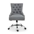 Anita Office Chair - Grey Fabric with Chrome Base