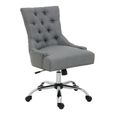 Anita Office Chair - Grey Fabric with Chrome Base