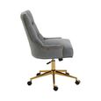 Anita Office Chair - Grey Velvet with Gold Base