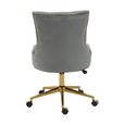 Anita Office Chair - Grey Velvet with Gold Base