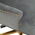 Anita Office Chair - Grey Velvet with Gold Base