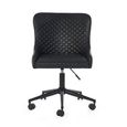 Luxe Swivel Office Chair - Curved Back - Adjustable Height - Black - Faux Leather and Metal