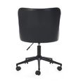 Luxe Swivel Office Chair - Curved Back - Adjustable Height - Black - Faux Leather and Metal