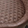 Luxe Swivel Office Chair - Curved Back - Adjustable Height - Brown and Black - Faux Leather and Metal