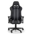 Meteor Gaming Swivel Chair - Black and Grey - Faux Leather and Metal