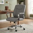 Ambassador Office Swivel Armchair - Grey - Faux Leather and Metal
