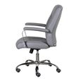 Ambassador Office Swivel Armchair - Grey - Faux Leather and Metal