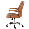 Ambassador Office Swivel Armchair - Tan - Faux Leather and Metal