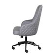 Montrose Swivel Office Chair - Adjustable Height - Grey and Black - Faux Leather