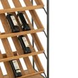Bar Cabinet - 2 Drawer - Tall - Natural Wood and Black Metal
