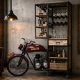 Motorbike Bar Cabinet - Wood and Metal
