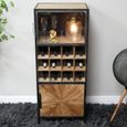 Wine Cabinet - 2 Door - Fir Wood and Metal