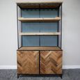 Bar Cabinet - 2 Door - Fir Wood and Metal