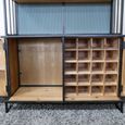 Bar Cabinet - 2 Door - Fir Wood and Metal